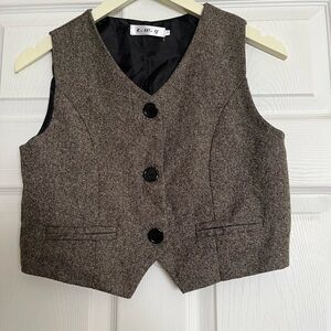 Z.W.Y Vest tuxedo brown grey small